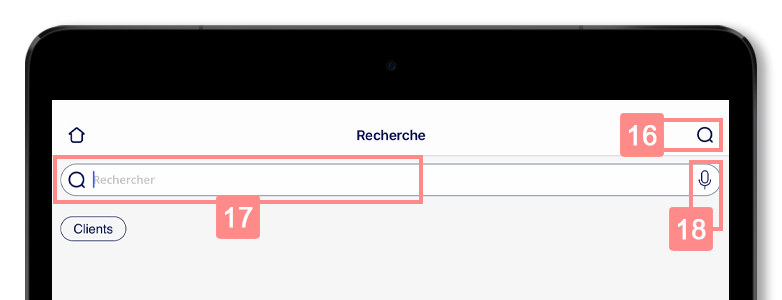 Moteur de recherche de l'application Yuto Business sur iOS - Site d'aide RiaShop / Yuto
